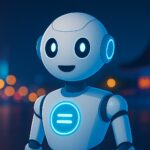 Decentralized AI network powered by blockchain nodes rising against a backdrop of Big Tech logos, symbolizing a $25B movement toward open AGI development.