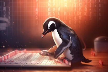 Ledger hardware wallet and Pudgy Penguins mascot side-by-side with a glowing Dubai skyline in the background, teasing a potential Web3 collaboration reveal.