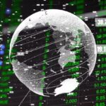 Worldcoin (WLD) logo hovering above a bullish crypto chart, symbolizing anticipation of a breakout as broader market sentiment improves.
