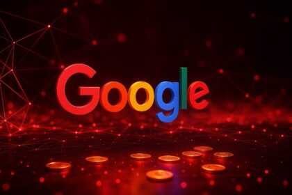 Abstract visual of EU regulatory oversight with digital elements, symbolizing Google enforcing MiCA compliance for crypto ads across the European Union.