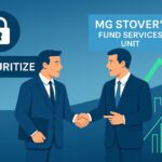 Securitize and MG Stover logos merging over a digital finance network, symbolizing the creation of the world’s largest digital asset fund administrator.