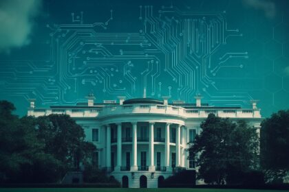 Silhouetted image of Elon Musk and tech logos overshadowing the U.S. Capitol, symbolizing public concern over Big Tech's influence on government.