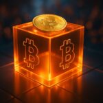 Bitcoin and gold bars side-by-side with a rising BTC chart and fading Nasdaq chart, symbolizing the growing debate over Bitcoin’s role as a safe-haven asset.
