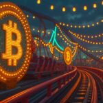 Bitcoin and Ethereum logos over a stormy financial chart, symbolizing a major $8.05B options expiry event poised to trigger sharp market volatility.