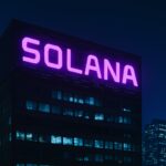 DeFi Development logo with Solana tokens and investment charts rising, symbolizing a $1 billion fundraising initiative tied to a major portfolio and strategy overhaul.