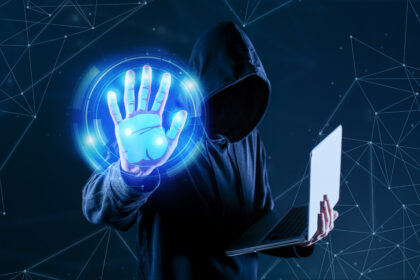 Hacker silhouette over crypto wallet graphics with a price tag of $100, representing the rise of affordable Drainer-as-a-Service tools in the dark web market.
