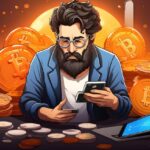 Jim Chanos shown shorting Strategy stock while simultaneously holding Bitcoin, illustrating the paradox of criticizing Bitcoin corporates but investing in BTC itself.