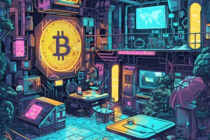 Crypto mining rigs overlaid with a red ban sign and Kuwait’s national emblem, highlighting the country’s enforcement action amid a deepening power crisis.