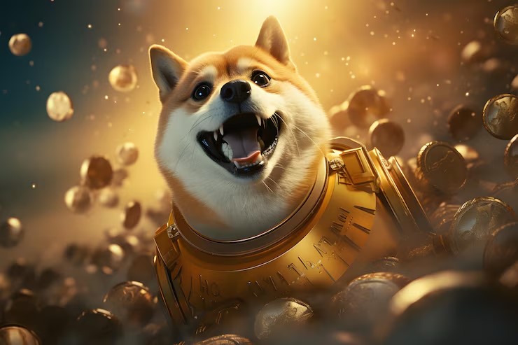 Dogecoin chart forming a diamond bottom pattern with bullish reversal indicators, signaling a potential breakout setup for DOGE traders.