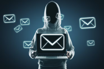 Fake Ledger email and mobile app interface with warning signs and phishing alert icons, illustrating the deceptive methods used in the latest crypto scam.