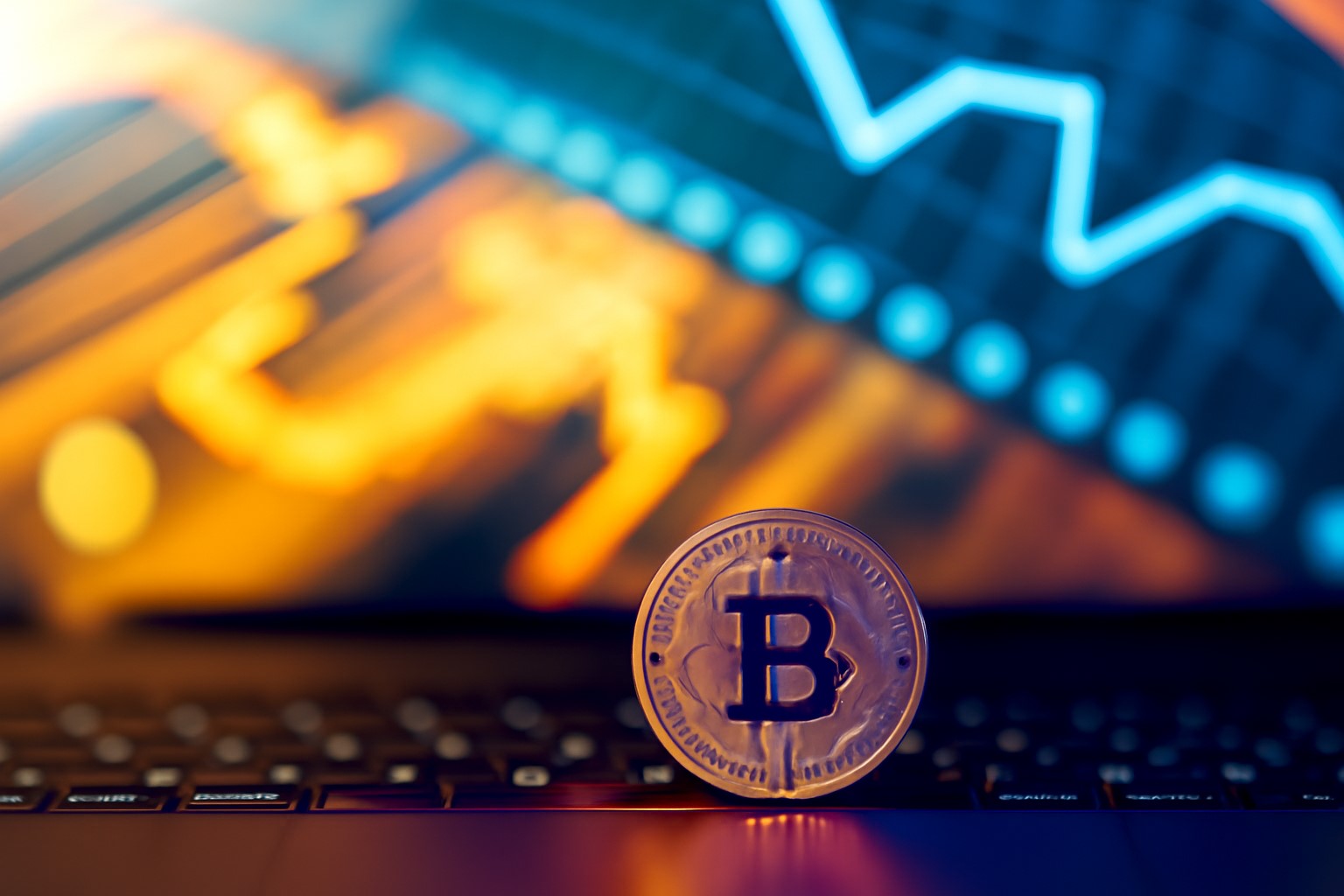 Bitcoin chart showing a sharp short squeeze rebound approaching resistance, with breakout and breakdown arrows highlighting an imminent decision point.