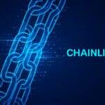The Graph and Chainlink logos connected by a blockchain bridge, with GRT tokens flowing across chains via CCIP, symbolizing seamless interoperability.