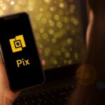 Binance Pay logo connected to Brazil’s Pix network with real-time crypto-to-fiat payment icons, symbolizing seamless digital transaction integration in Brazil.