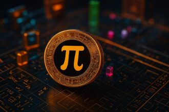 Pi Network logo with slowing momentum indicators, insider wallet transfer icons, and a rising bull market graph in the background—signaling missed opportunities or hidden exits.