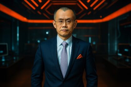 CZ (Changpeng Zhao) speaking with a quote bubble reading “I’m not anyone’s fixer,” alongside a Wall Street Journal logo and Trump crypto headlines in the background.
