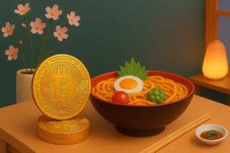DDC Enterprise logo with Bitcoin imagery and a $1B strategy banner, set against a backdrop of global economic indicators, symbolizing a major corporate pivot toward crypto amid macro uncertainty.