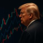 Trump Media logo overlaid with $3B crypto investment graphics and ethics warning symbols, representing concerns about the intersection of political influence and crypto market expansion.