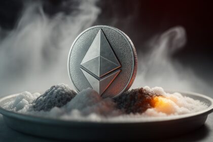 Ethereum logo with long-term investor icons accumulating tokens on a rising chart, highlighting a 22.5% increase in holdings despite broader market volatility.