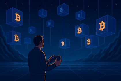 Blockchain gaming assets connected to DePIN (Decentralized Physical Infrastructure Network) nodes, highlighting a $18.9B surge driven by gamification and on-chain growth.