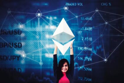 Telegram app icon with shadowy crypto laundering flows totaling $27B, and Haowang and Xinbi logos crossed out, representing an international enforcement crackdown.