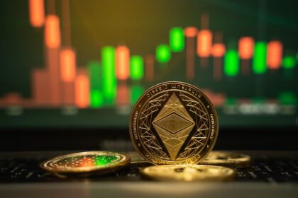 TRON blockchain visual showing $23B in daily USDT transfers, overtaking Ethereum in volume, based on 2025 data from CryptoQuant.