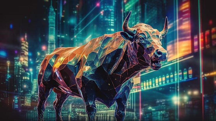 Nasdaq chart climbing with Microsoft and Meta logos in the foreground, trade tension headlines in the background—highlighting strong earnings lifting markets despite macro pressure.