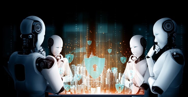 Proof-of-Work and Proof-of-Stake icons weighed on a scale, with gears and blockchain diagrams in the background, symbolizing the evolution of consensus models under security and scalability pressure.